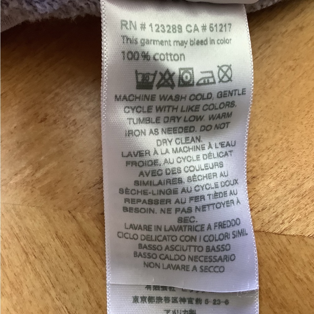 Les Tien Unisex Heavyweight Crew Neck Sweatshirt Size Small Light Purple FLAWS - Picture 11 of 11